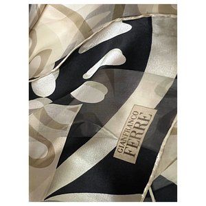 GIANFRANCO FERRE Exquisite Vintage 100% Silk Semi Sheer Scarf  34 x 34